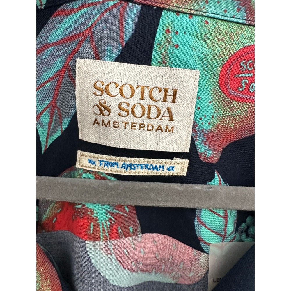 NWT Scotch & Soda Mens Amsterdam Colorful Fruit Print Button Camp Shirt Size XXL - Picture 6 of 11
